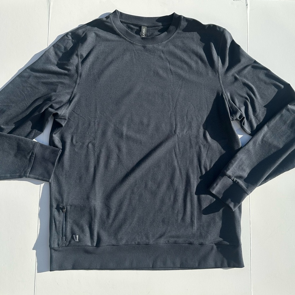 Vuori Ponto Performance Crew Long Sleeve - Azure Heather (Blue)